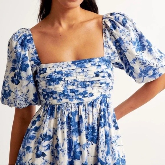 A&F A&F Emerson Linen-Blend Puff Sleeve Mini
Dress l MP - Picture 2 of 7